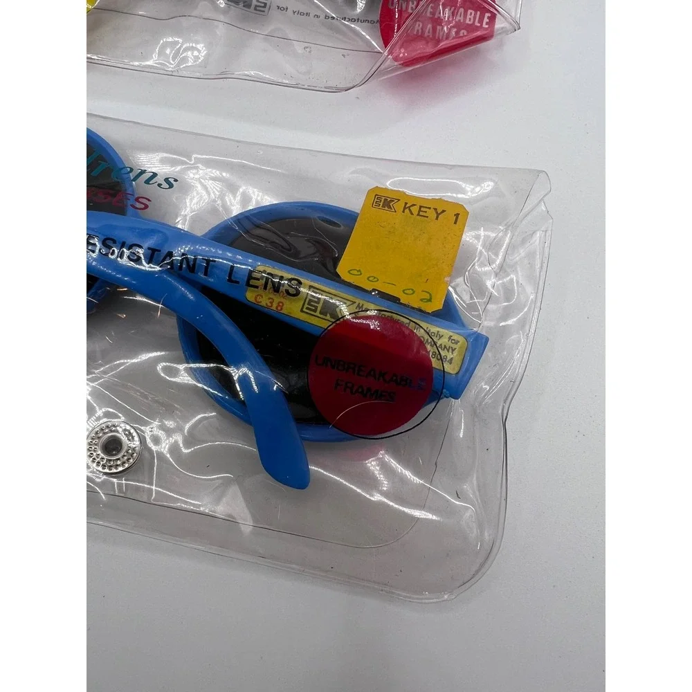 Set Of 1980s Kmart Children's Sunglasses Blue +‎ Black Plastic Unbreakable NOS